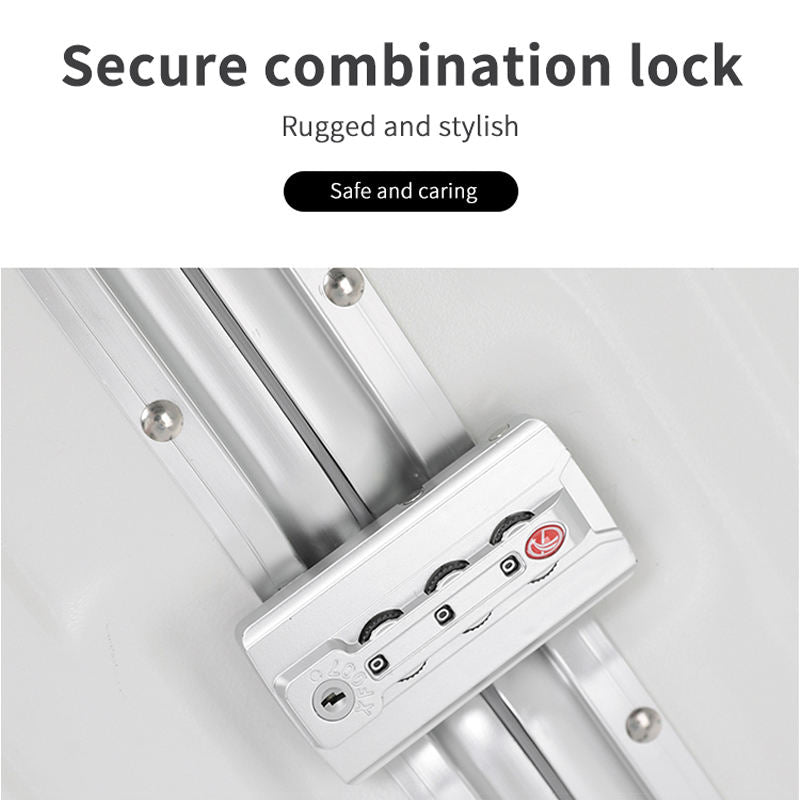 Trolley Suitcase with Cupholder and Usb Charger Carry on Baggage Aluminium Body Luggage