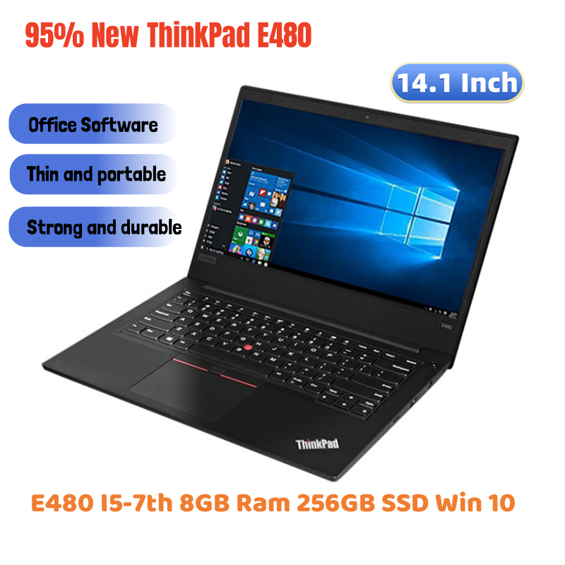 95% New Laptops Lenovo E480 I5-7th 8GB Ram 256GB SSD Win 10 Memory for Commercial Laptops