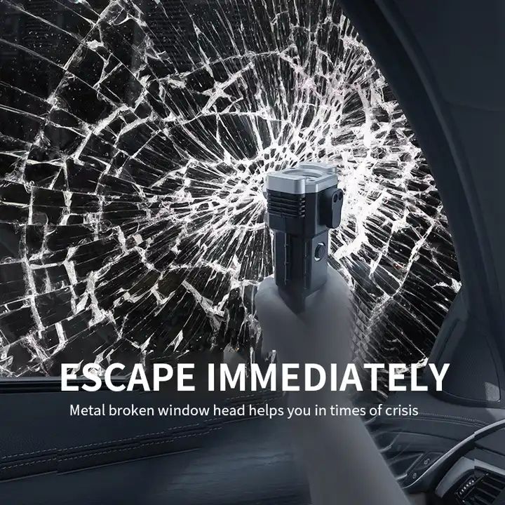 Emergency rechargeable led flashlight magnetic powerful flashlight with window Breaker