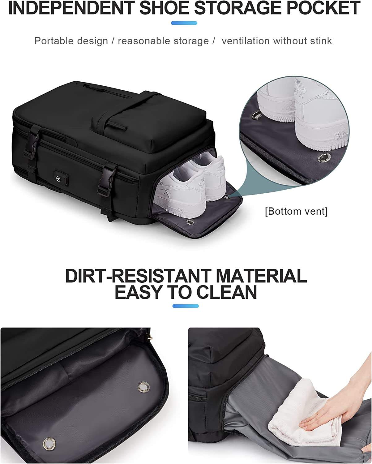 New Design Large Capacity Waterproof 14 Inch Laptop Backpack with Shoe Compartment Casual Daypack Backpacks