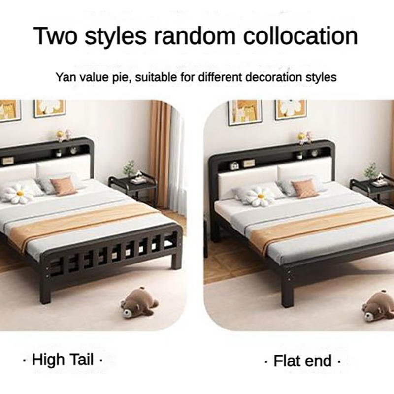 Bedroom simple modern design double stainless steel iron frame metal beds