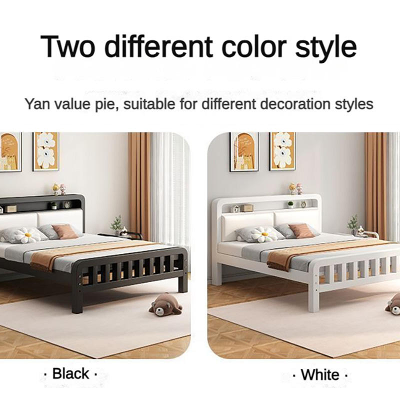 Bedroom simple modern design double stainless steel iron frame metal beds