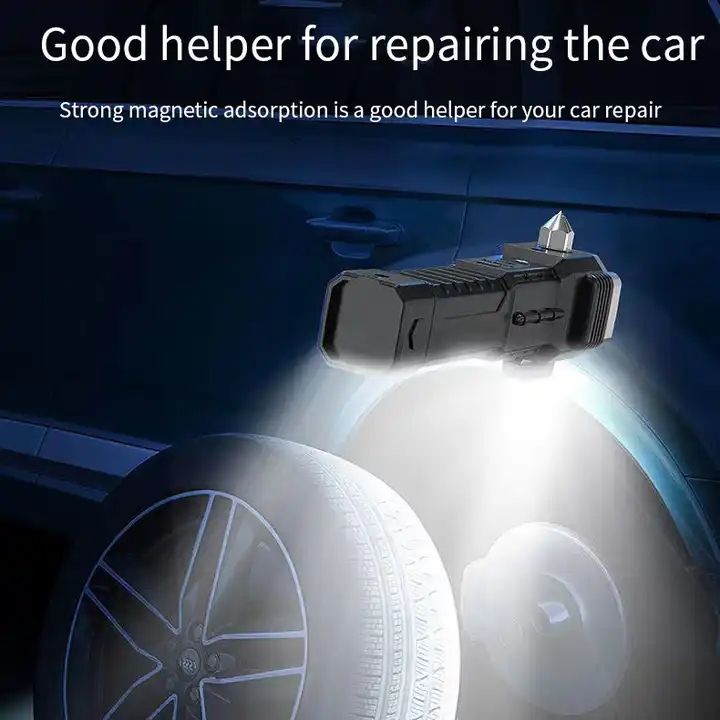 Emergency rechargeable led flashlight magnetic powerful flashlight with window Breaker