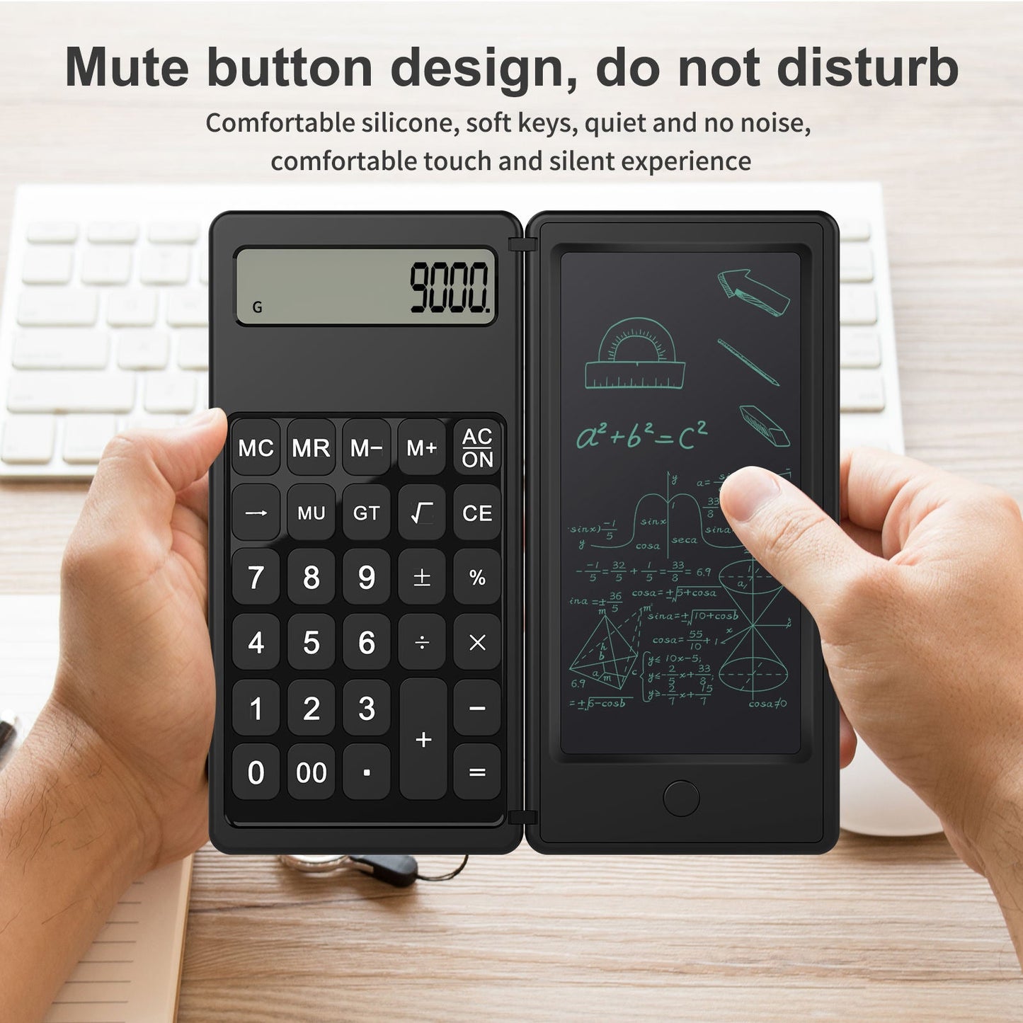 Mini smart Electronic Board Drawing functional basic office calculator with writing pad