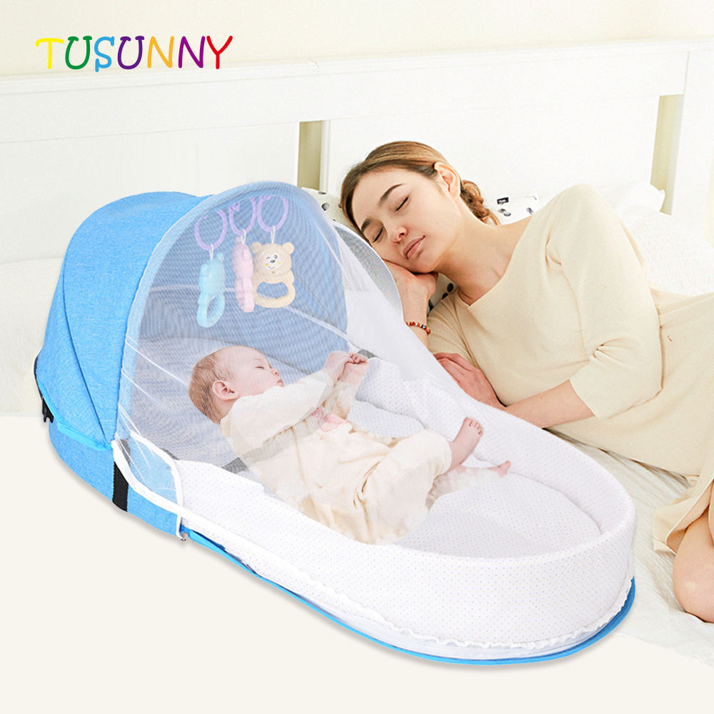 Portable folding crib mosquito proof crib