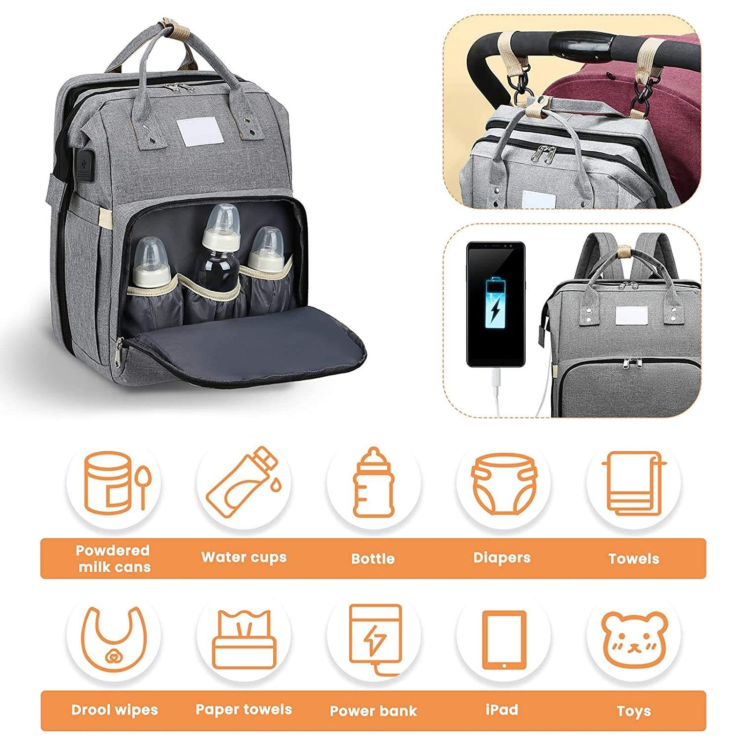 New Multifunctional Travel Back Pack Maternity Baby Changing Bags Baby Backpack Mommy Nappy Diaper Bag With Changing Station
