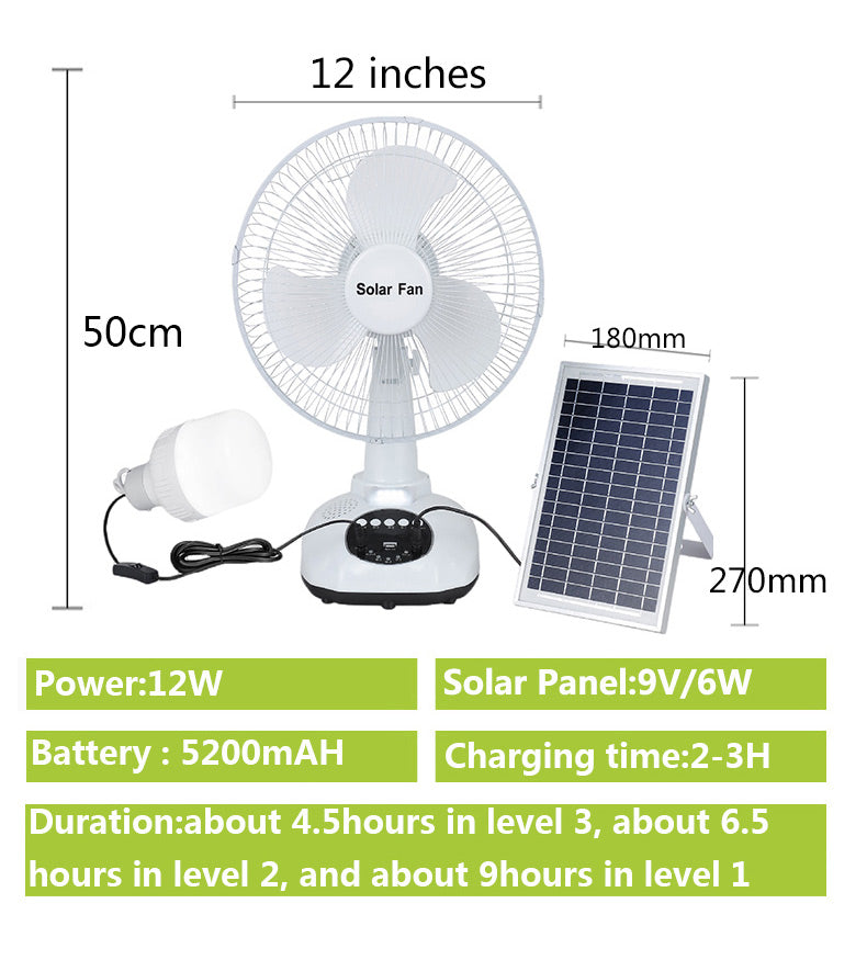 solar fan (High power solar electric fan with mobile phone charging,lighting)