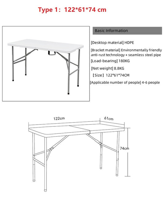 Modern Stackable Foldable Portable Outdoor Dining Table