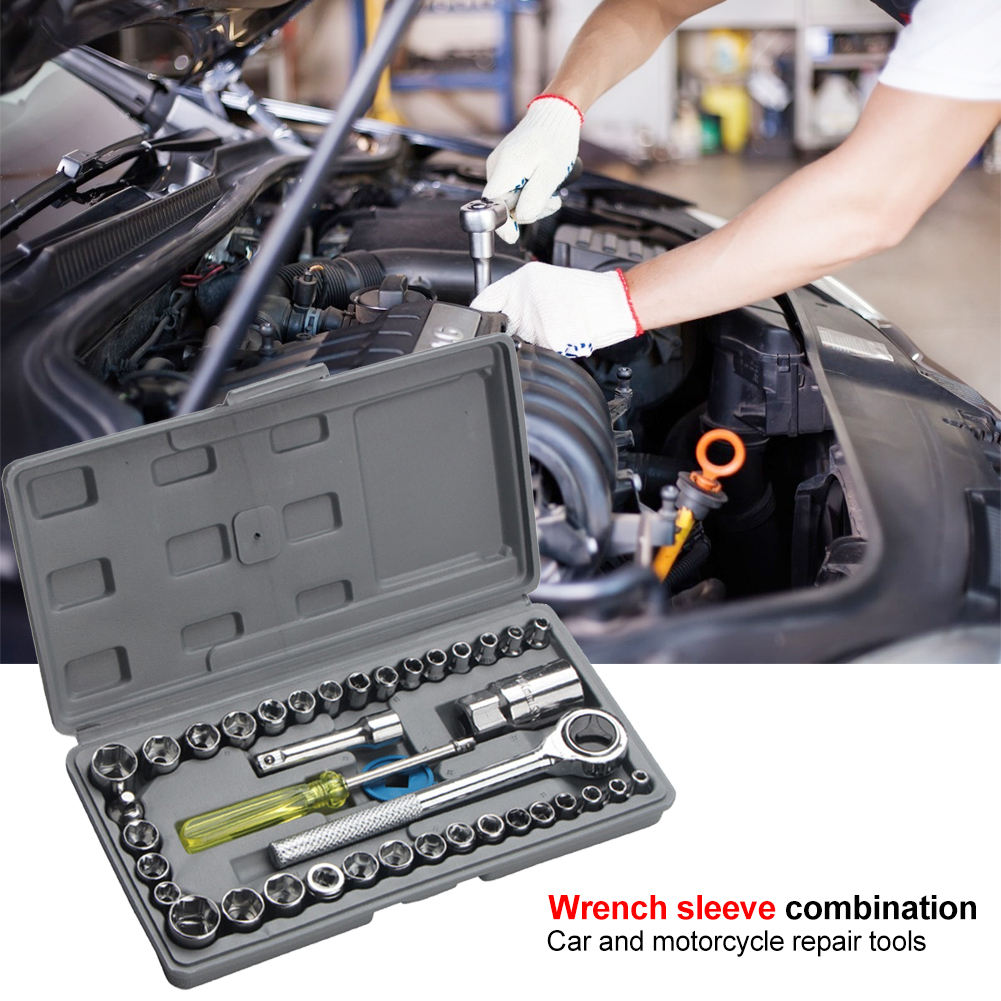 40-Piece High Quality Steel Combination Socket Screwdriver Hand Tool Ratchet Wrench Set