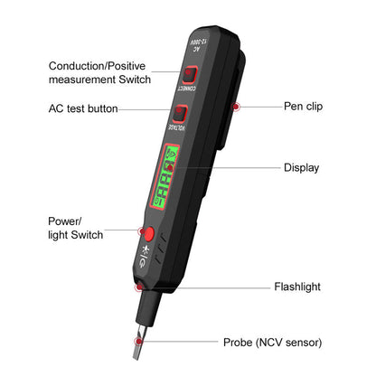 HT89 NO Contact Voltage Tester Pen Sound and Light Alarm NCV