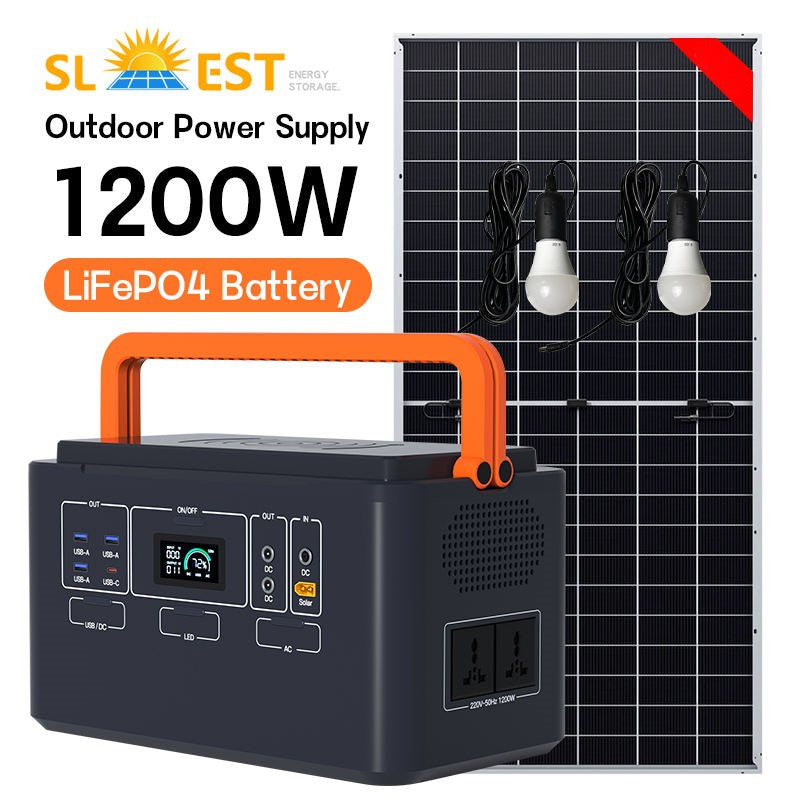 500W 550W 1200W LiFePO4 Battery Portable Solar Power Station With LCD Screen