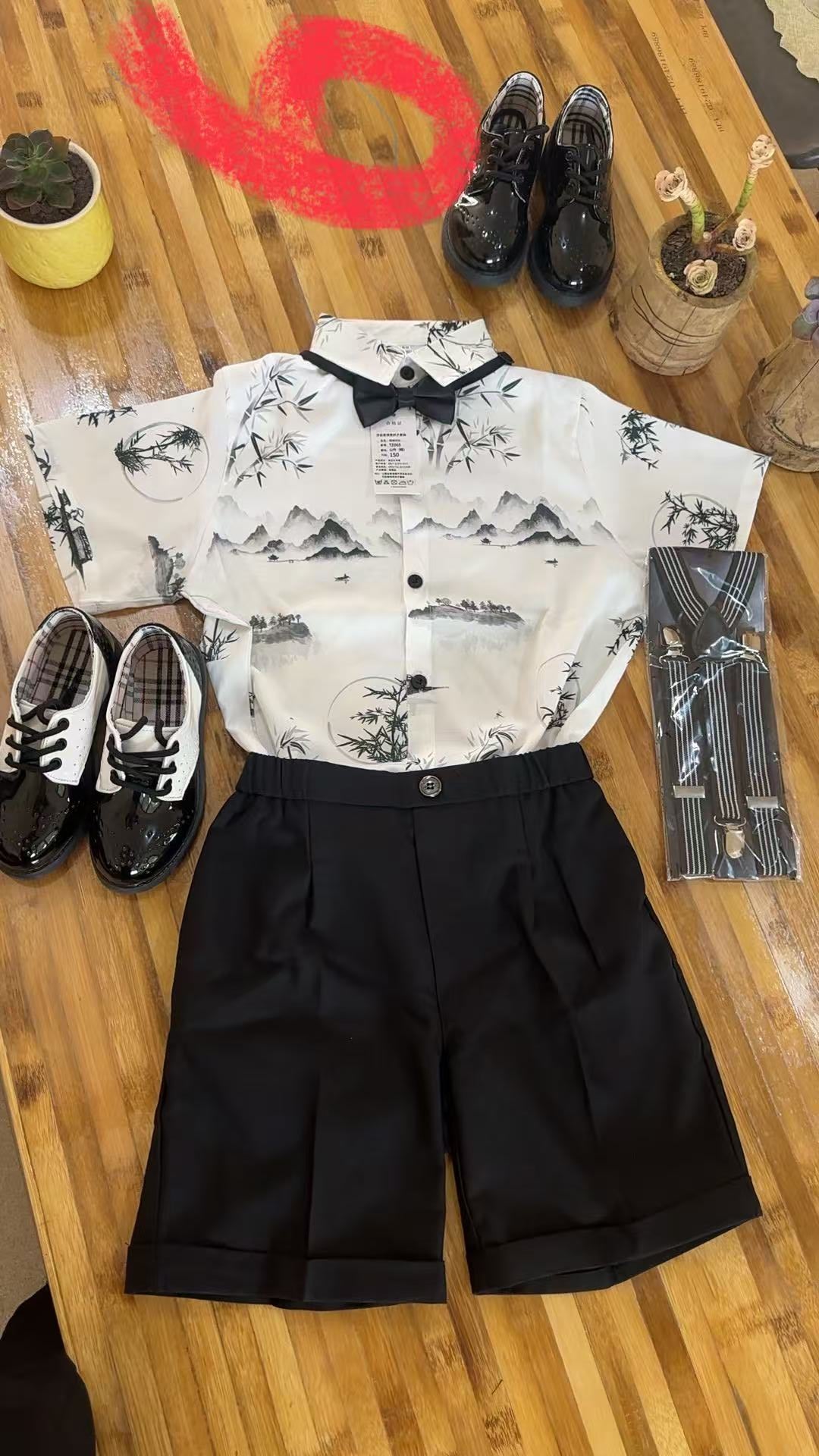 Hot selling high quality children's T-shirt short-sleeved suit small suit