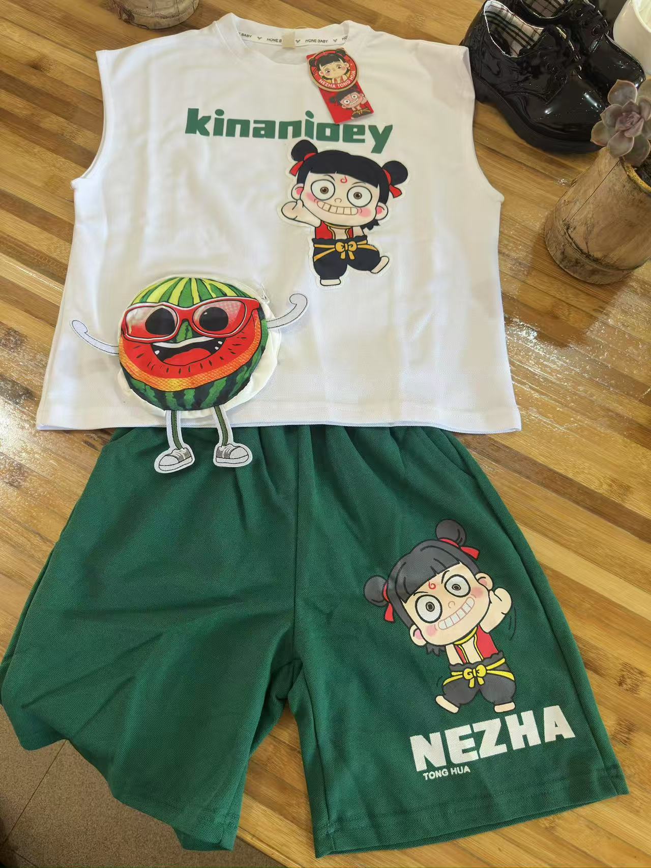 Hot selling high quality children's T-shirt short-sleeved suit small suit