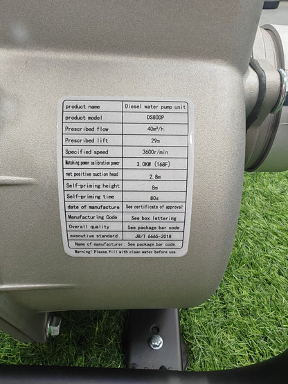 Portable Diesel Clean Water Pump Mobile Agricultural Irrigation Water Pump