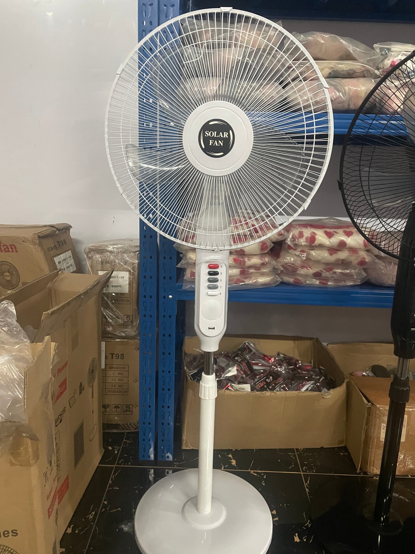 16 Inch DC/AC Stand Solar Fan With LED Night Light with Solar Panel