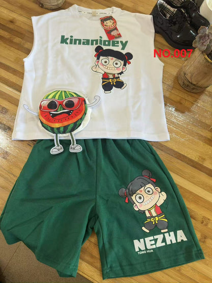 Hot selling high quality children's T-shirt short-sleeved suit small suit