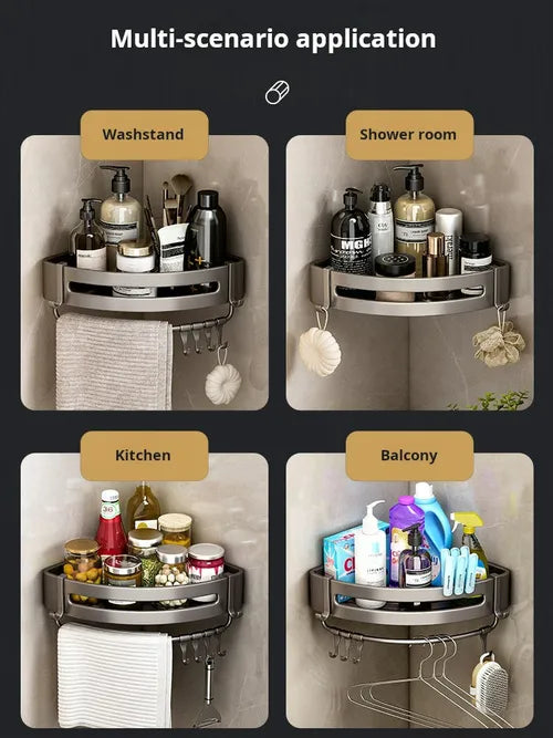 Bathroom triangle shelf nail-free bathroom space aluminum corner shelf wall-mounted