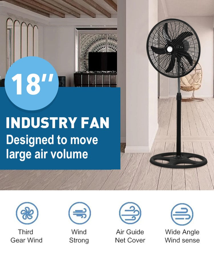 18-Inch Aluminum Motor Cooling Fan 5-Leaves 220V