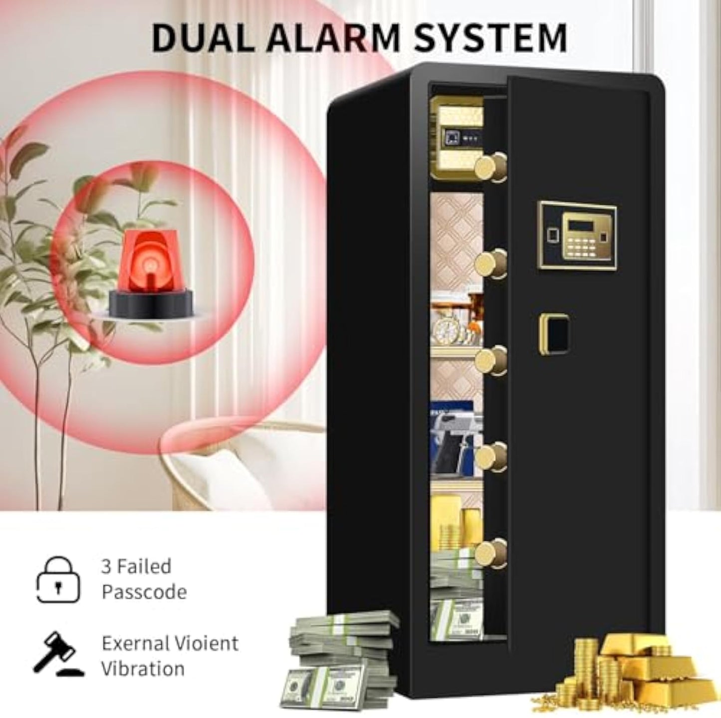 Digital Home Safe Box for Cash Valuables